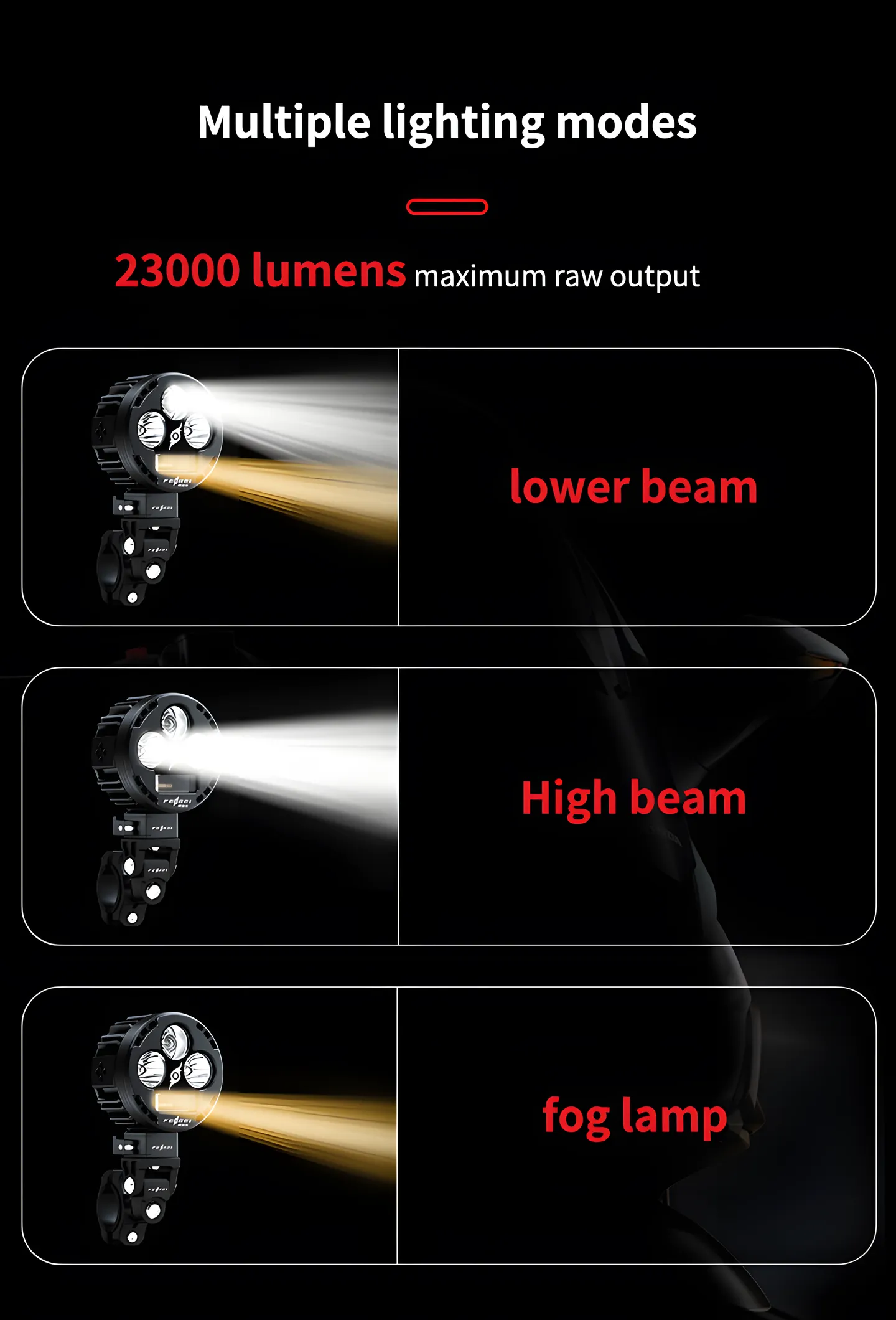 FEREI MT30 V2 motorcycle driving lights — изображение 7